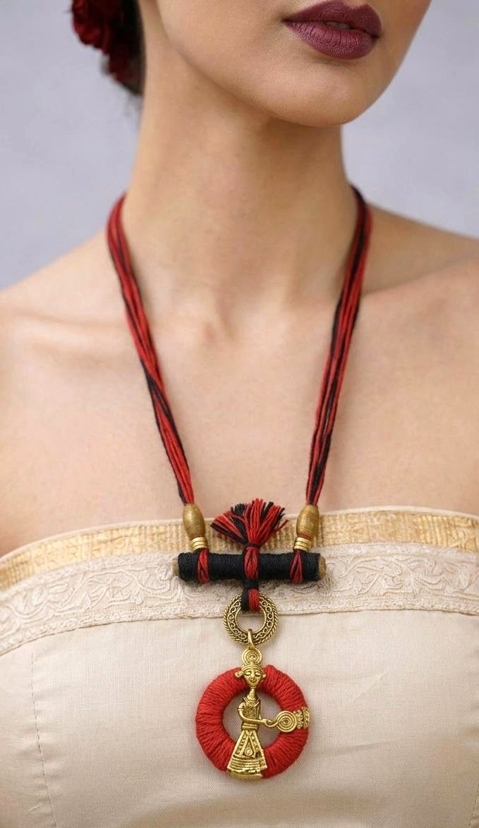 Dhokra Nomad Threadwork Tribal necklace