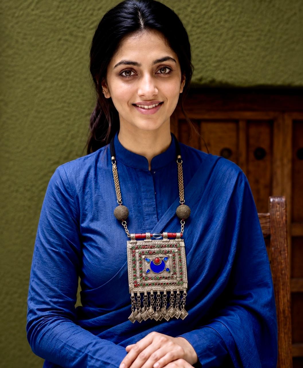 Kabul Talisman Enamelled Pendant Necklace
