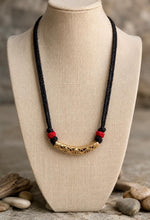 Rukmini Dhokra Brass Filigree Black Cord Choker Necklace for Women