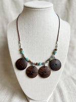Driftwood & Turquoise Disc Necklace