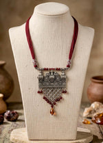 Royal Procession Garnet Drop Tribal Necklace