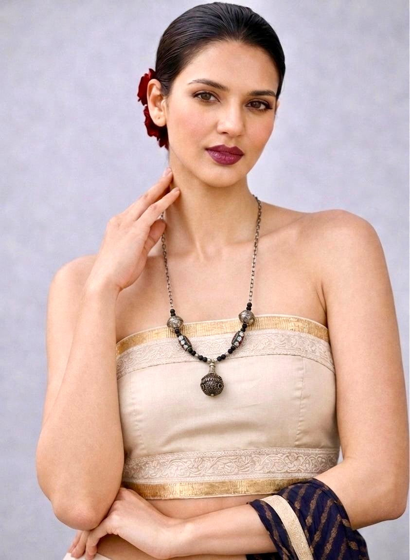 Ottoman Filigree Onyx Statement Necklace
