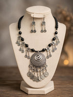Nargis Spiral Coin Statement Necklace Set