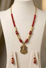 Zarina Antique Gold Buddha Pendant Necklace Set
