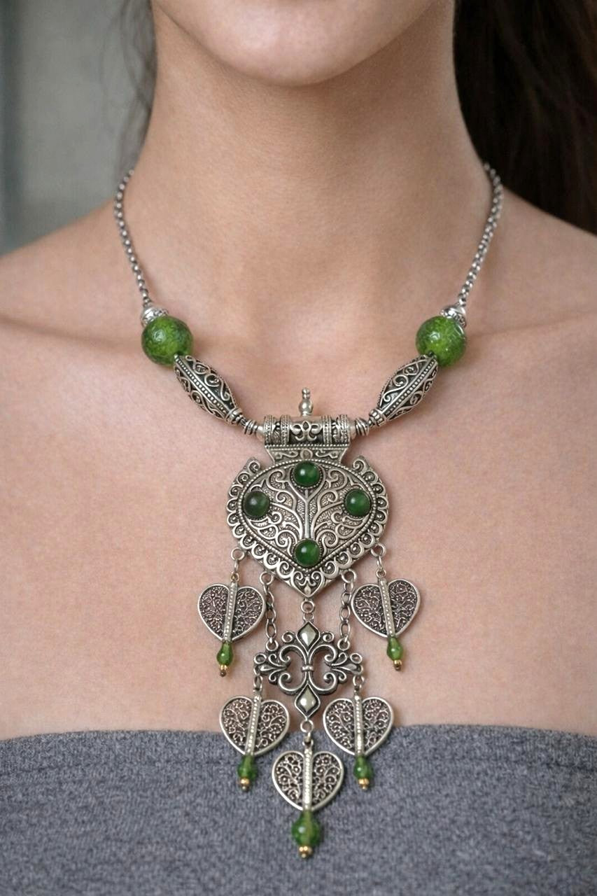 Ottoman Emerald Filigree Heritage Necklace