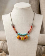 Farah Two-Layer Turquoise & Coral Bead Necklace Set