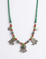 Meadow Bloom Green Coral Tribal Necklace