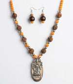 Dilnaz Rudraksha & Ganesha Pendant Necklace Set
