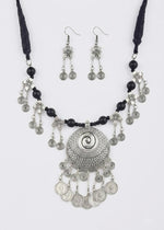 Nargis Spiral Coin Statement Necklace Set