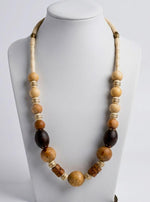 Kaanti Wood and Bone Beaded Tribal Boho Necklace for Women