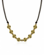 Rehana Brass Disc Black Bead Necklace Set