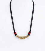 Rukmini Dhokra Brass Filigree Black Cord Choker Necklace for Women
