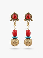 Laalima Antique Gold Filigree Drop Earrings