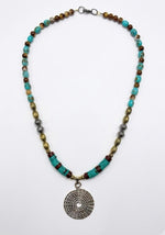 Desert Spiral Turquoise Long Necklace
