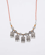 Oxidised Square Deity Panel Ghungroo Necklace