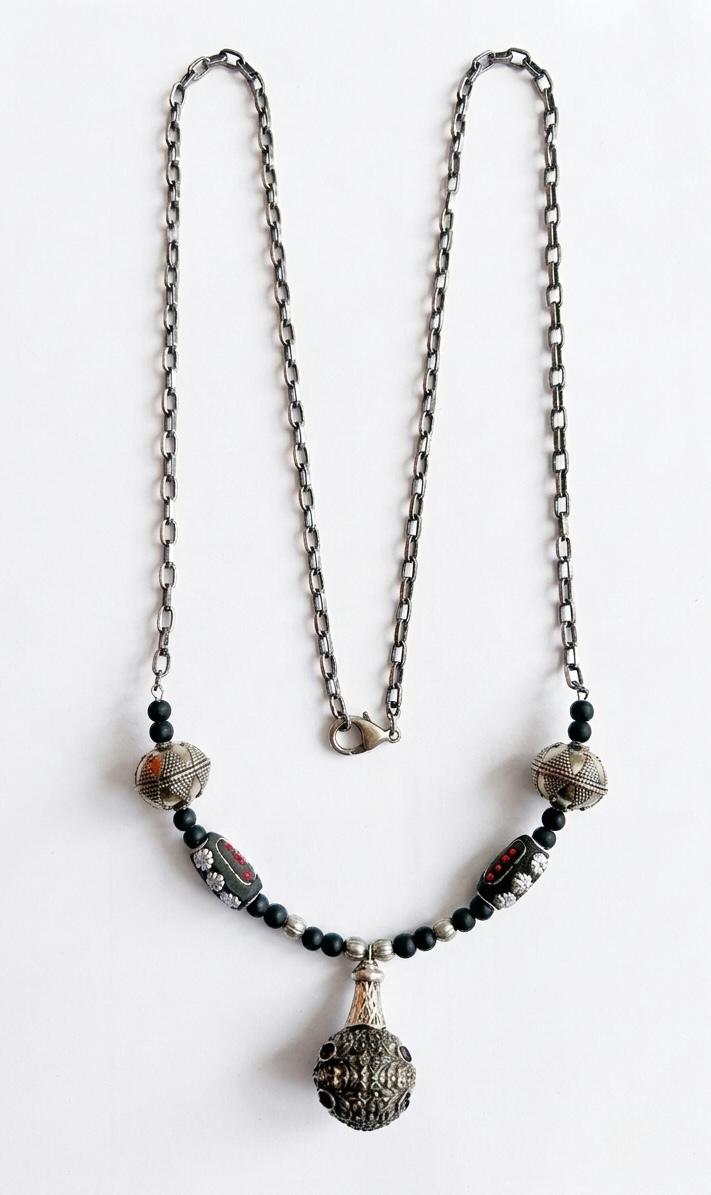 Ottoman Filigree Onyx Statement Necklace