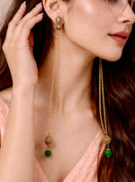 Dejoor Surya Green Jade Drop Earrings