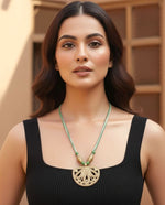 Pankhari Dhokra Fan Motif Pendant Necklace — Bastar Lost Wax Craft India