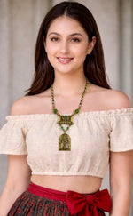 Temple Deity Double Pendant Necklace