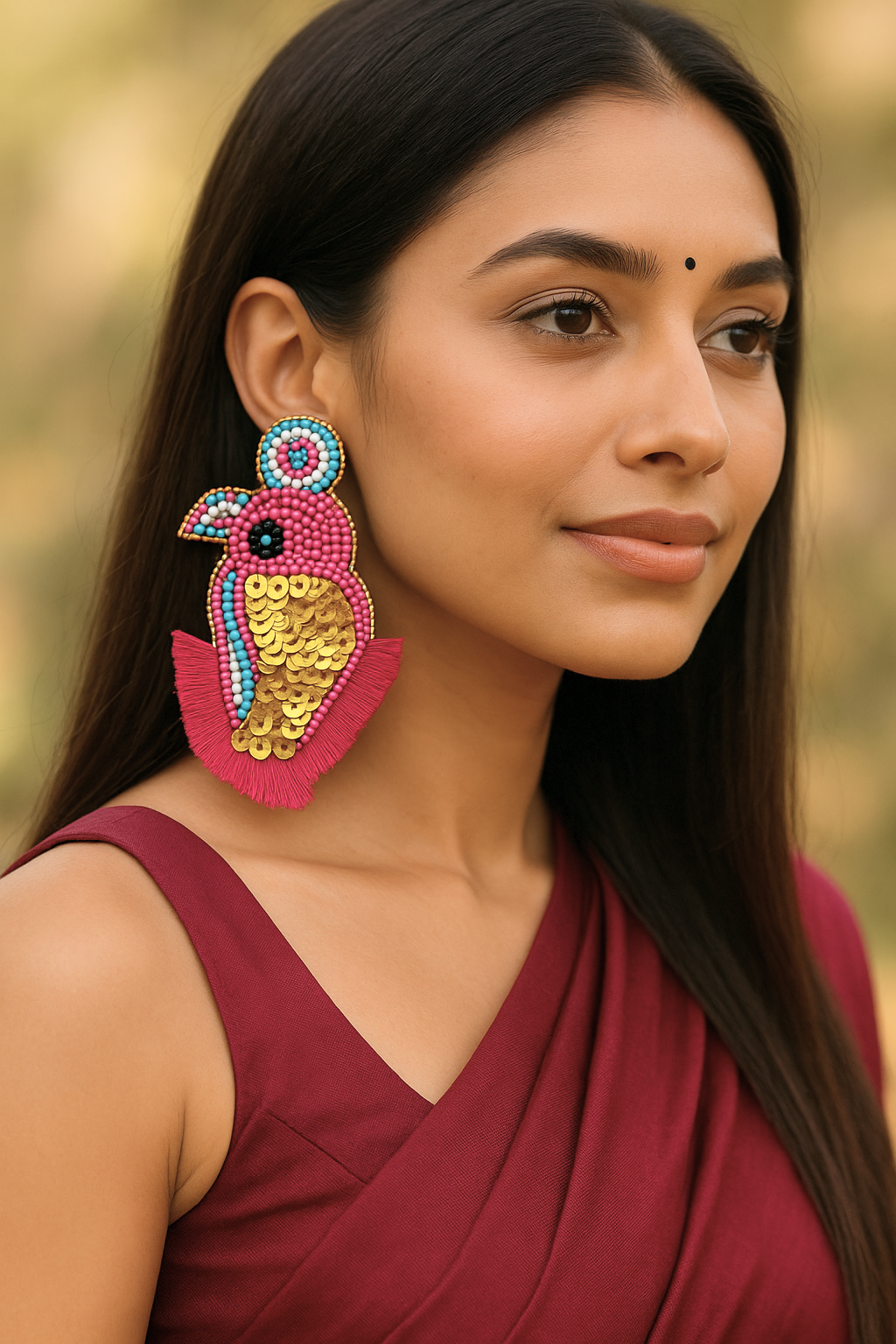 Chandmacchi Handcrafted Fish Sequin Earrings — Colourful Fabric Earrings India