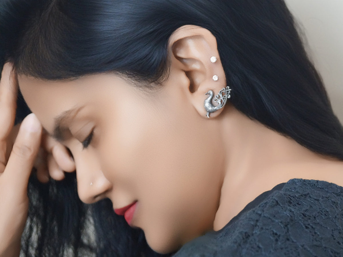Folk Tale Peacock Studs