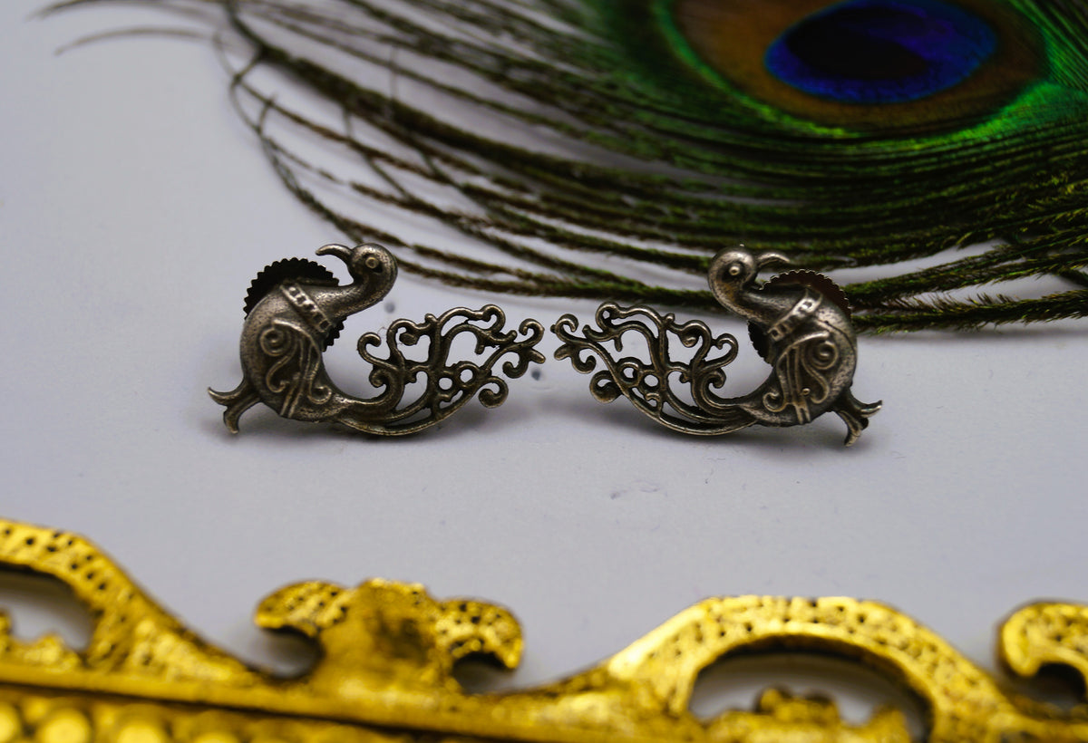 Folk Tale Peacock Studs
