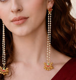Kashmiri Dejhoor Pearl Chain Earrings
