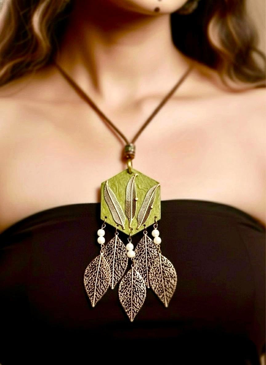 Golden Leaf Whisper Necklace