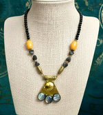 Brass Triangle Tribal Bead Necklace