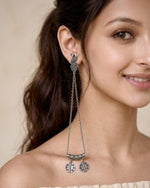 Peacock Majesty Chain Drop Earrings