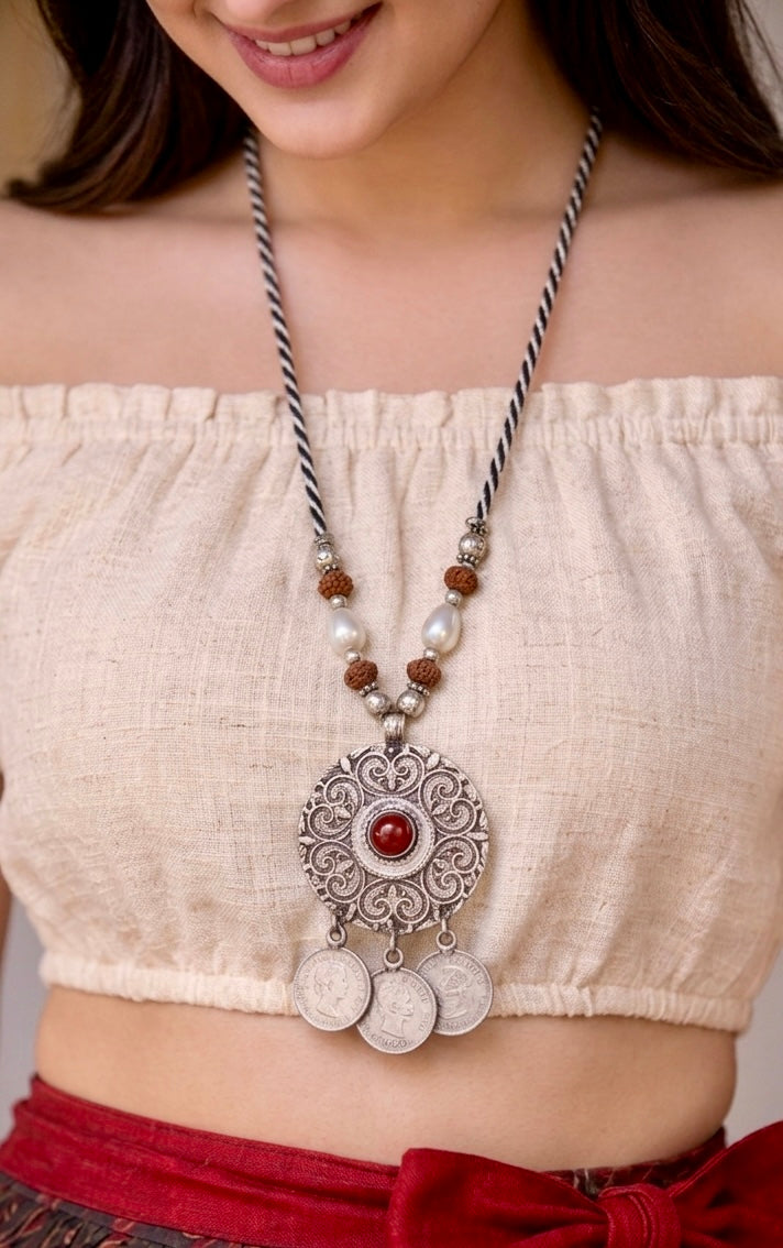 Sacred Mandala Coin Pendant Necklace