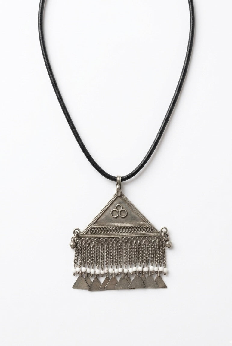 Crescent Rain Triangle Pendant Necklace