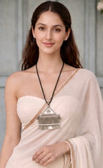 Crescent Rain Triangle Pendant Necklace