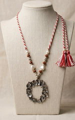 Love Wreath Oxidised Pendant Necklace