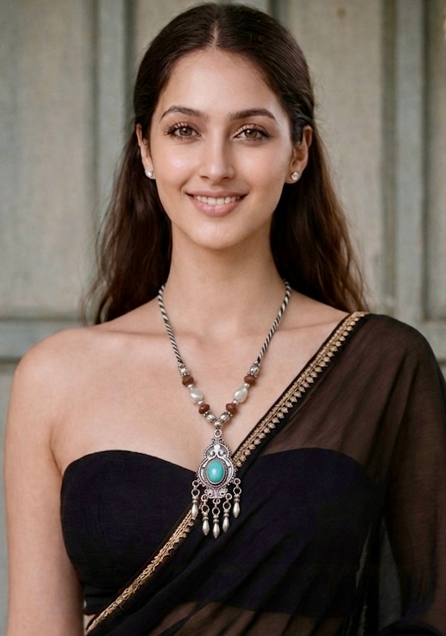 Turquoise Minar Chandelier Pendant Necklace