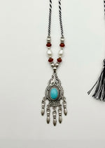 Turquoise Minar Chandelier Pendant Necklace