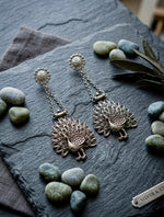 Peacock Garden Oxidised Drop Earrings