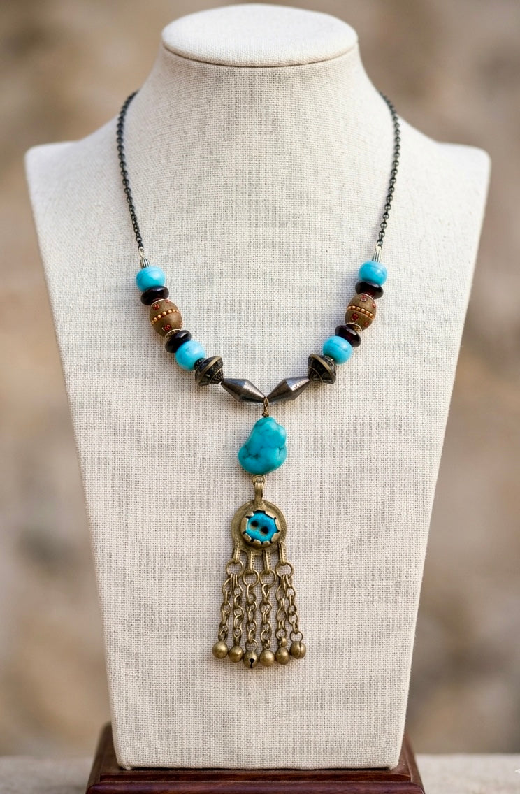 Turquoise Nomad Amulet Pendant Necklace