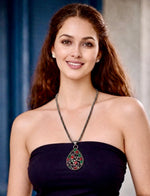 Jewel Teardrop Mosaic Pendant Necklace