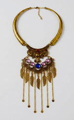 Ottoman Feather Cascade Statement Necklace