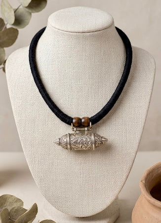 Silver Amulet Torpedo Pendant Necklace