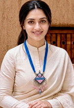 Indigo Petal Meenakari Diamond Necklace