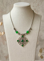 Emerald Filigree Mandala Pendant Necklace