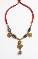 Dokra Coin & Shell Pendant Necklace