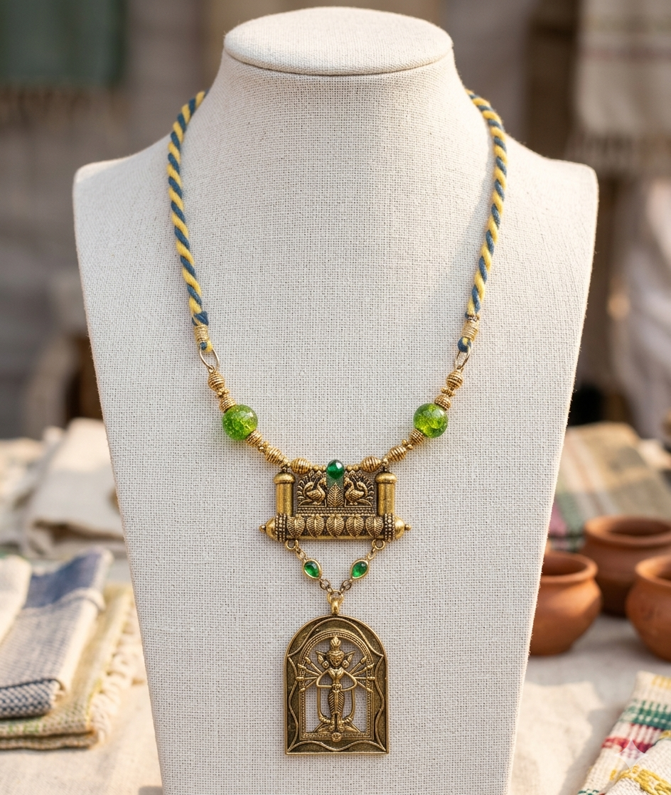 Temple Deity Double Pendant Necklace