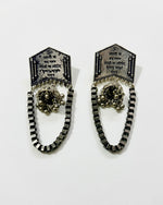 Asato Ma Oxidised Silver Script Earrings