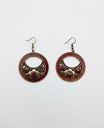 Carnelian Crescent Hoop Drop Earrings