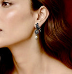 Antique Gold Parrot Pearl Stud Earrings