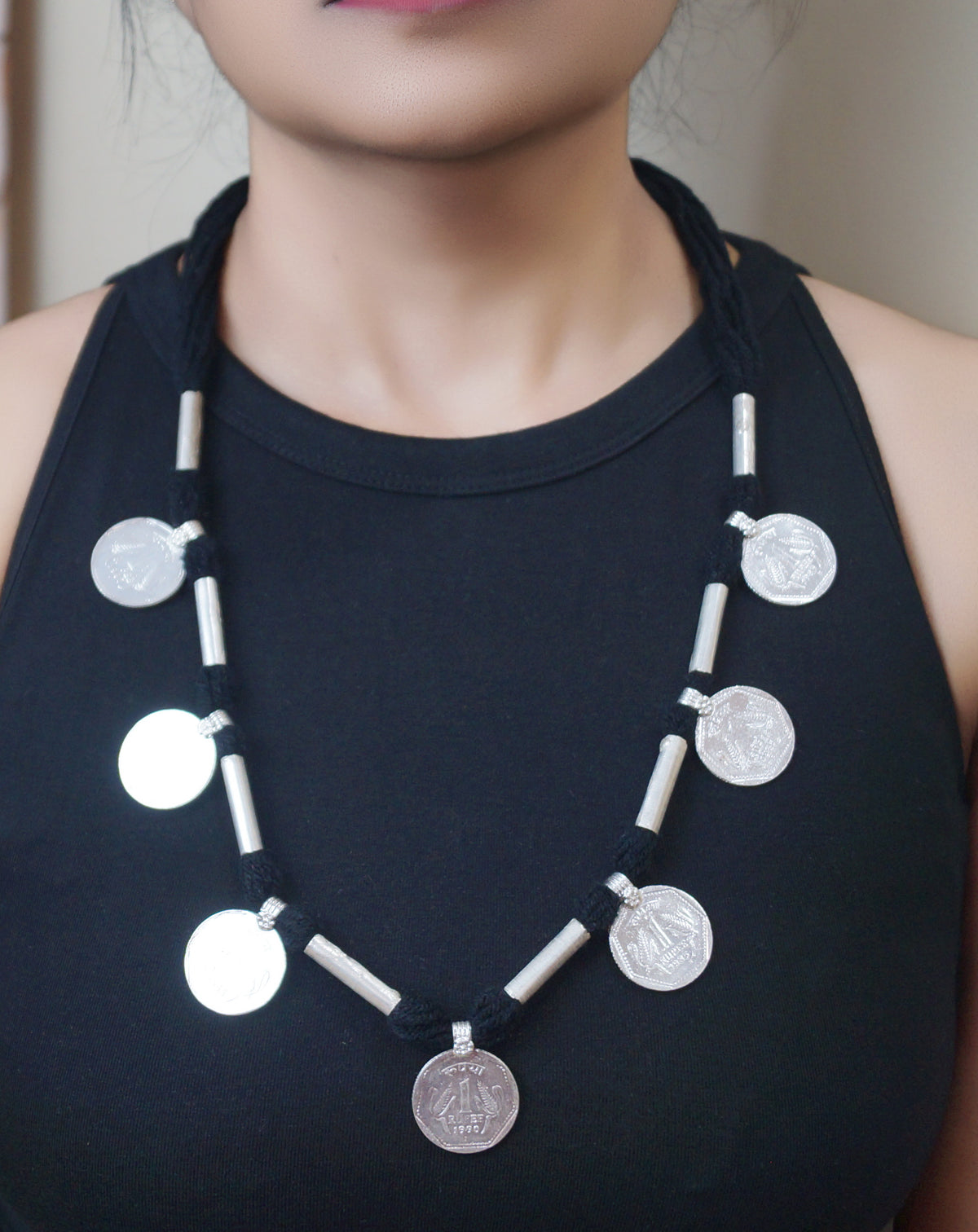 🪙 Mudraka – Vintage Coin Tribal Necklace