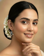 Pearl Drop Oxidised Earrings